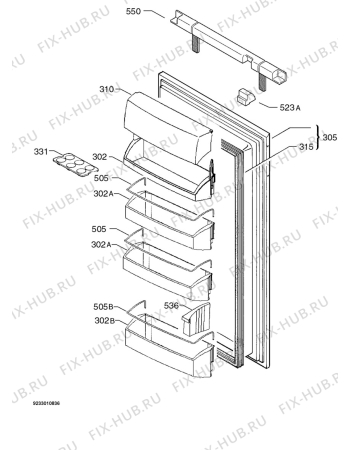 Взрыв-схема холодильника Aeg Electrolux SK98845-4 - Схема узла Door 003